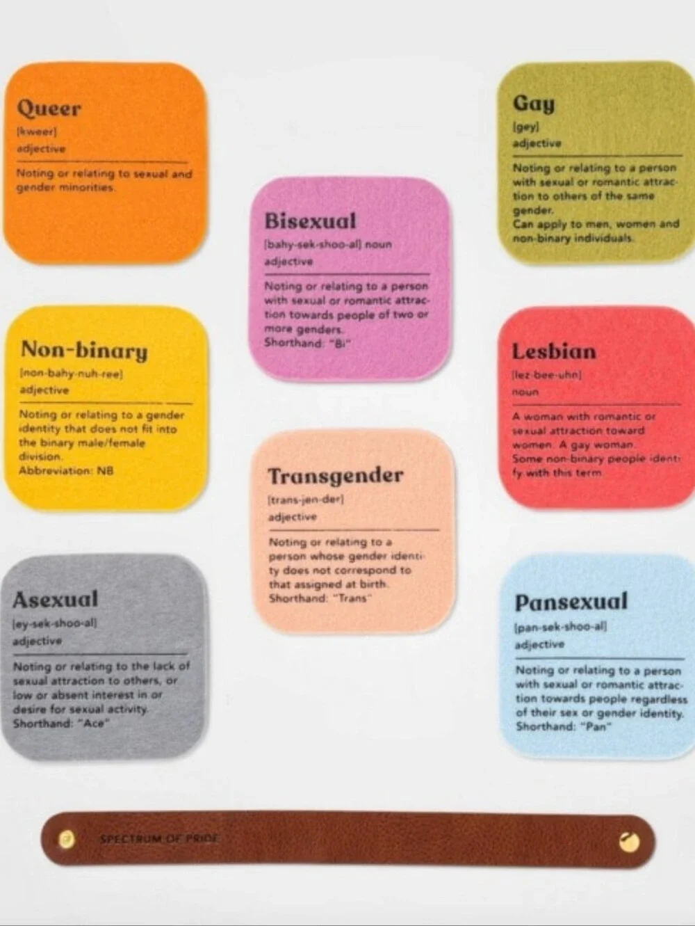 New Target Pride Collection Spectrum of Pride Felt Coasters 8 Pack